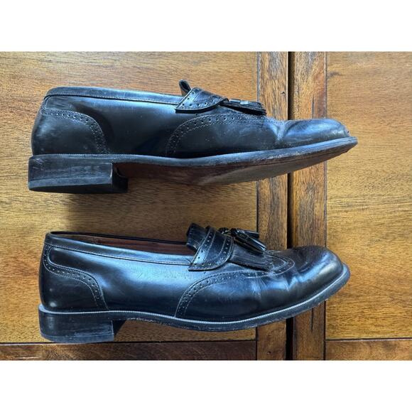 Bostonian Classics Tassel Loafers Mens 10M Black Leather Kiltie Brogue 20370 - Picture 5 of 11